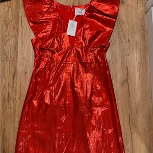 Shimmering Red Mini Dress